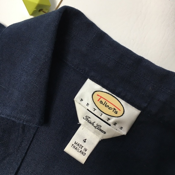 Talbots 100% Linen (Irish) Blue 2-piece Suit, sz 4 - Picture 2 of 8